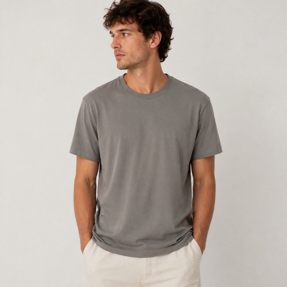 American Giant Men's 100% Cotton Crewneck Tee Grey Size Medium NWOT